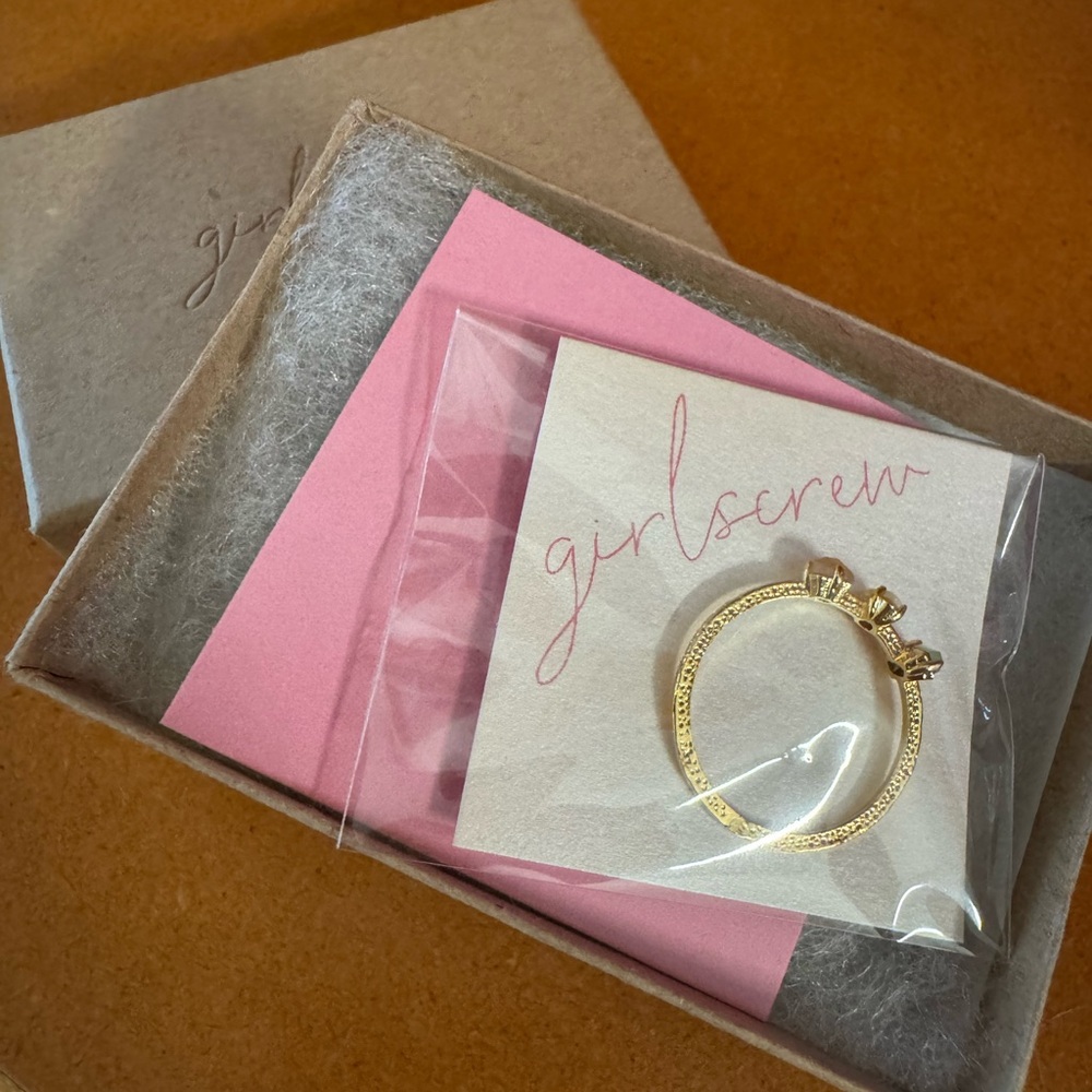 Girls Crew Dainty Three Stone Ring View 3